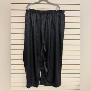NWT Johnny Was Black Shimmer Wide Leg Pants PLUS 3X $265 Elastic Waist Pull‎ On